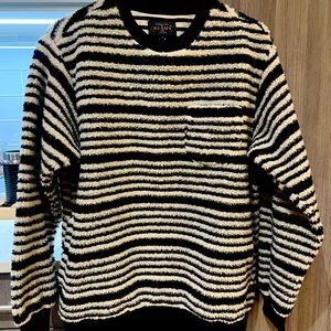 COPY - Beams Japan Striped Fleece Pullover w pockets!